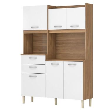 Imagem de Cozinha Compacta Harmonia 6 Portas 2 Gavetas Amêndola Branco