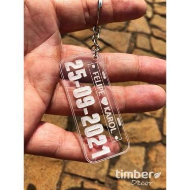 Imagem de 30 chaveiro personalizado placa de carro -Para casamento ou datas come