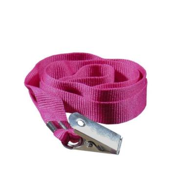 Imagem de Cordão Para Crachá Com Jacaré Rosa 12Mm Marpax 10Un