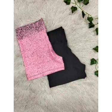 Imagem de Kit 2 Shortinho Degrade + Liso Curto Tendência Feminino - Bella Fitnes