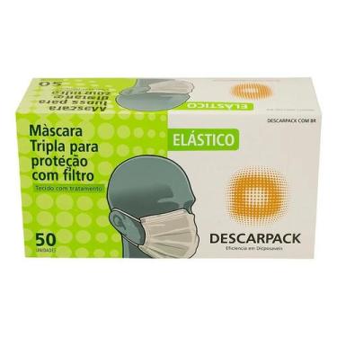 Imagem de Máscara Cirúrgica Tripla Descartável Promoção Descarpack Bra - Congrat