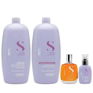 Imagem de Kit Alfaparf Semi Di Lino Smooth Smoothing - Shampoo & Condicionador 1