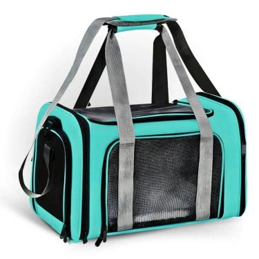 Imagem de Bolsa de Transporte para Pets para Cães e Gatos em Poliéster Rosa com Ventilação e Segurança 1