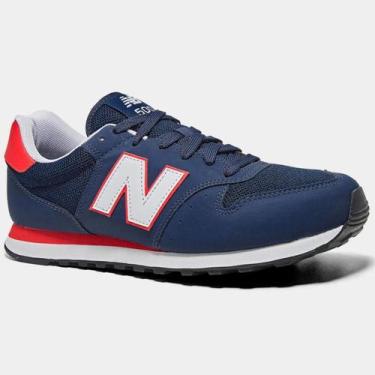 Imagem de Tênis New Balance 500 V2 Masculino - Marinho e Vermelho, 39