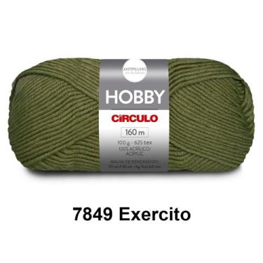 Imagem de Lã Fio Hobby Círculo 100g 160m Novelo - Tricô e Crochê, 7849 - Exercit