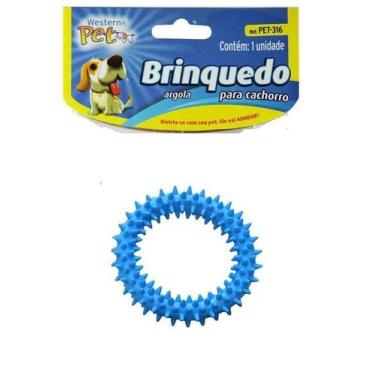 Imagem de Brinquedo para Cães Argola com Cravos 9 cm de Ø - WESTERN PET, Azul