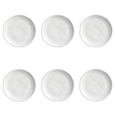 Imagem de Conjunto De Pratos De Sobremesa 06 Peças Orgânico New White Porto Bras