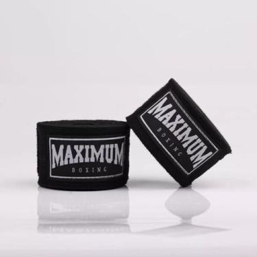 Imagem de Par Bandagem Maximum Muay Thai 3 Metros Boxe Kickboxing COLORS, Preto,