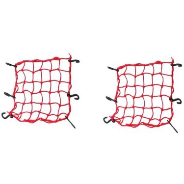 Imagem de 2 Rede Elástica Aranha P/ Moto Capacete Bagageiro 45 X 45 cm