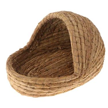 Imagem de Homyl Hamster/Gerbil/Chinchillas Chew Bite Safe Straw Handcraft Pet Bed Ninho - G