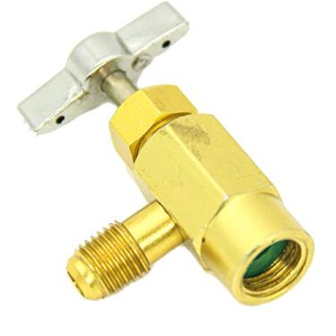 Imagem de R134a Can Tap, R134A Self Sealing Can Tap, with Right Hand Thread, R134A Válvula Ferramenta abridor de garrafa 1/2In Acme fêmea R-H Thread ,1/4In SAE Conector macho, para R134A, com mangueira de coletor e calibres