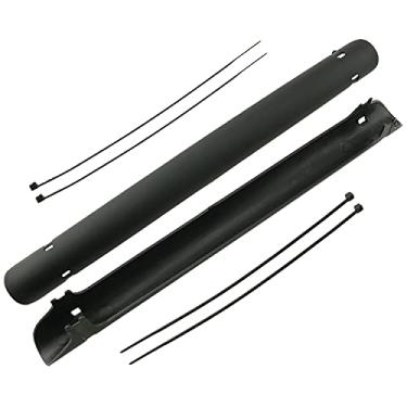 Imagem de HJGarden 2 peças protetor de corrente de bicicleta, capa protetora de corrente de bicicleta com moldura de bicicleta, preto