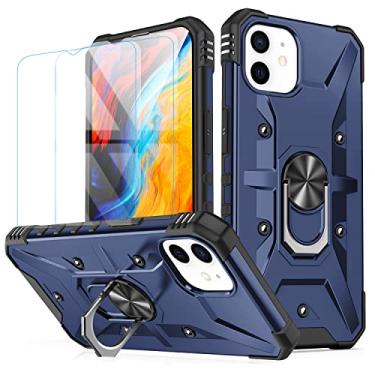 Imagem de Capa para iphone 12 Mini (2 protetores de tela de vidro temperado), iphone 12 Mini Case, iphone 12 Mini Capa (Azul)