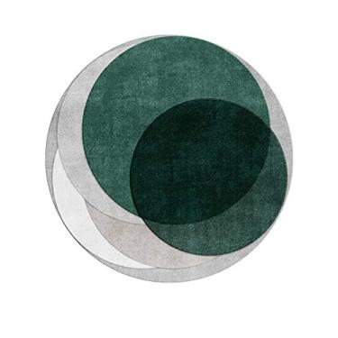 Imagem de Tapete geométrico moderno casual redondo tapete de área redonda fácil de limpar resistente a manchas/desbotamento contemporâneo macio tapete de sala de jantar, C, 120 cm
