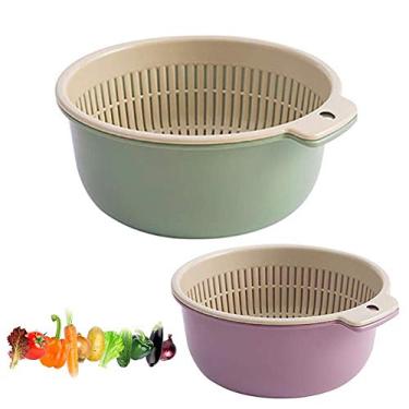 Imagem de tigela multifuncional e escorredor, lavar coador de cozinha macarrão vegetais frutas armazenamento armazenamento seco coador de cozinha macarrão de plástico