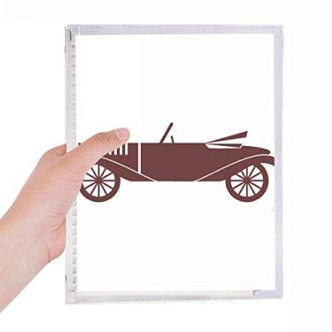 Imagem de Caderno geométrico clássico de carros marrom com desenho de folhas soltas diário recarregável