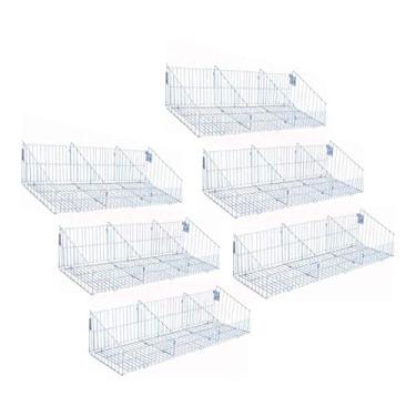 Imagem de KIT - 6 Cestos com divisórias Branco New Plus - Sa Gondolas