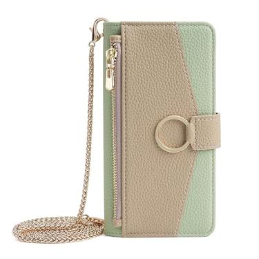 Imagem de Capa de telefone carteira crossbody para Oneplus Nord N30 N20 8 7 Pro5 5T 7T 6T 3 3T Capa de couro com corrente de metal, verde, para OnePlus Nord N20 SE