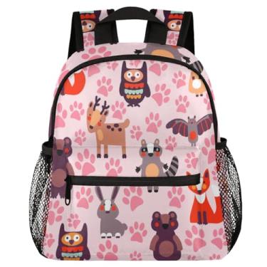 Imagem de Urso raposa coelho coruja mochila para meninas escola primária mochila para crianças mochila escolar para jardim de infância escola primária ensino médio com vários bolsos alça de ombro acolchoada,