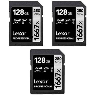 Imagem de Cartão de memória Lexar LSD128CBNA1667 Professional SDHC/SDXC 1667x UHS-II 128GB (pacote com 3)