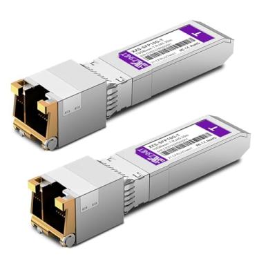 Imagem de Transceptor SFP+ 10GBASE-T, 1,25/2,5/5/10G SFP+ para RJ45, módulo de cobre SFP+ para Ethernet de 10 GB para Cisco SFP-10G-T-S, Ubiquiti UniFi UF-RJ45-10G, Mikrotik, Meraki, Netgear, D-Link e mais
