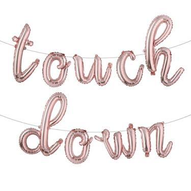 Imagem de Football Party Supplies Kit - Touchdown Letter Foil Balloons Banner for Birthday, Gameday Football Sport Birthday Balloon Party Decoration Suppliers (L TOUCH DOWN Rose Gold)