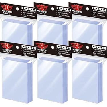 Imagem de 600 capas de cartão carregadores para cartões de colecionação, capas de cartão de beisebol transparentes macias protetor de cartão de plástico para cartões padrão apto para MTG, cartas esportivas de futebol cartas de jogo cartas padrão