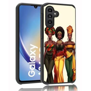 Imagem de BFRKXOCK Capa para Samsung Galaxy A54, capa protetora antiarranhões à prova de choque, capa protetora híbrida de camada dupla para Samsung Galaxy A54 5G de 6,4 polegadas, mulheres africanas americanas