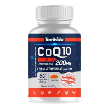 Imagem de Coenzima Q10 CoQ10 200 Mg Ubiquinona + Vitamina E, e TCM, 60 cápsulas - Tem Vida