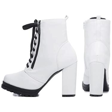 Imagem de Bota Coturno Tratorada c/Ziper e Cadarço (34, Branco)