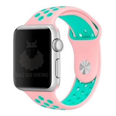 Imagem de Pulseira Furos ML Rosa/Turquesa Compatível Apple Watch 40mm - Baú do V