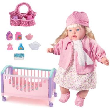 Imagem de Brinquedo Rose Ring Classic Loira + Kit Acessórios e Berço - Milk Brin