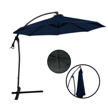 Imagem de Ombrelone Lateral Suspenso 3 Metros Jardim com Base e Manivela Importw