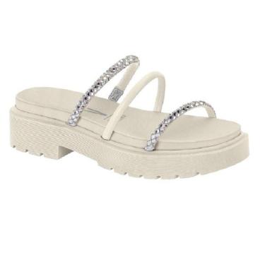 Imagem de Papete vizzano tira pronta strass/mc pelica 6499.107.27236, Branco, 37