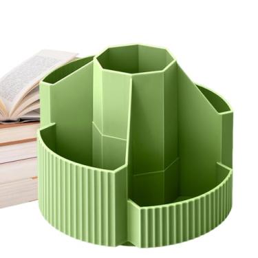 Imagem de Porta-lápis giratório para mesa, organizador de mesa giratório | Suporte para marcador de 5 compartimentos - Porta-lápis organizador de fornecimento de arte copo de lápis organizador de pincel de maqu