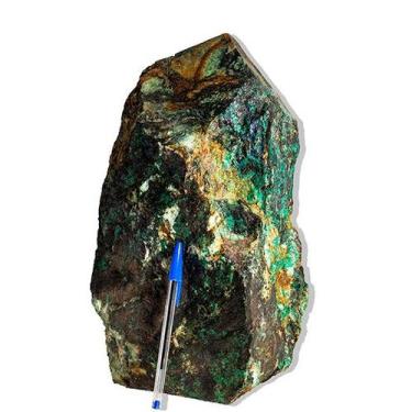 Imagem de 01 Malaquita com Azurita Pé e Bico Serrado 12Kg 31cm Tipo B - Cristais
