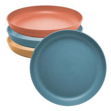 Imagem de Jogo 4 Pratos de Sobremesa Fibra de Bambu PP Stripes Cores Sortidas 20