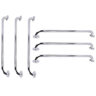 Imagem de Barra de Apoio Inox Kit 6 Unidades Banheiro Box Suporte Gestante Idoso Criança Corrimao Acessibilidade Corrimao Escada Segurança Proteçao