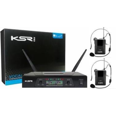 Imagem de Microfone Sem Fio Headset Duplo Profissional Ksr Pro KT02H Uhf
