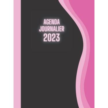 Imagem de Agenda Journalier 2023: Format A4-1 jour par page avec heure 365 jours de janvier à décembre - planificateur professionnel journalier français - ... souple rose, Organiseur Quotidien, Agenda XXL