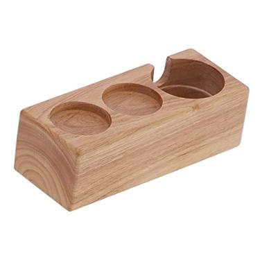 Imagem de Estação de Compactação de café de Madeira, Caixa de Borras, Alça de Base de Compactação de café, Rack de Armazenamento de Compactadores de 3 Furos, Barra de Três Furos, Suporte