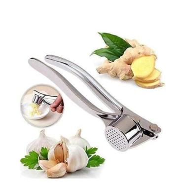 Imagem de Amassador Espremedor de Alho Maciço em Aço Inox e Zinco - Home