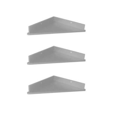 Imagem de Trio prateleiras canto em MDF Kit com 3 prataleiras cantoneira - Eraum