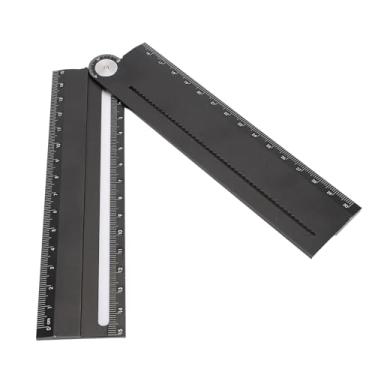 Imagem de Régua de ângulo Reto Inversível Em Liga de Alumínio, para Marcenaria, Régua Quadrada de Medição Com 2 Lápis, Multiângulo de Precisão de 45/90 Graus para Medição e Marcação