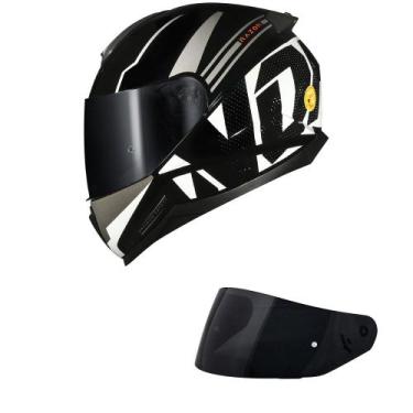 Imagem de Capacete Norisk Razor Full Preto e Branco Mais Viseira Fumê, 58