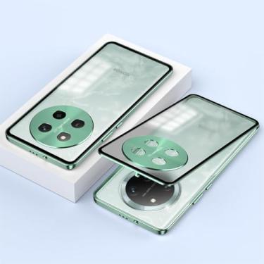 Imagem de QUIETIP Capa compatível com Honor Magic 7 Lite & Honor X9C, moldura de metal + capa traseira de superfície fosca de PC, verde