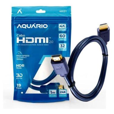 Imagem de Cabo Hdmi 1 Metros 2.0 4k Blindado Ponta Ouro Alta Performace Tvs Game