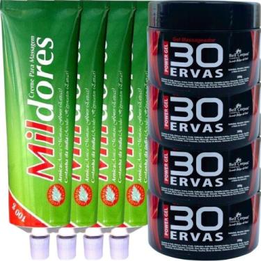 Imagem de Kit 4 Gel 30 Ervas Power 300G + 4 Creme Massagem Mil Dores - Bio Insti