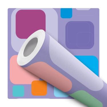 Imagem de Papel De Parede Vinílico Geométrico Roxo Rosa Rosê Sala Quarto        