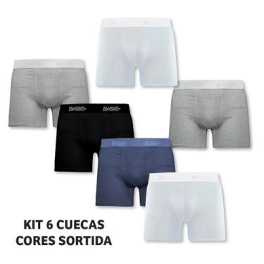 Imagem de Kit 6 Cuecas Masculina Boxer 96 Algodão Cores Sortidas - Kosti, M